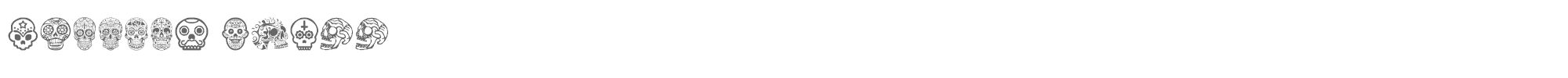 Sample characters Mexican Skull Font